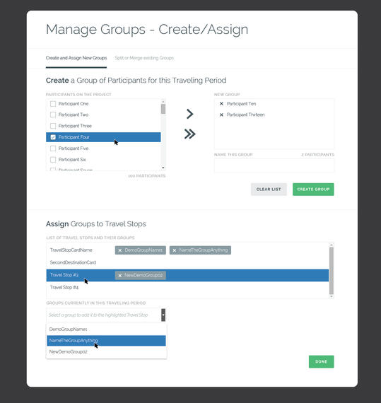 Travel Groups Modal