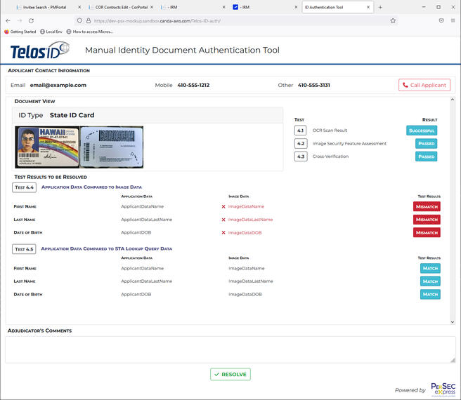 Manual Identity Document Authentication Tool